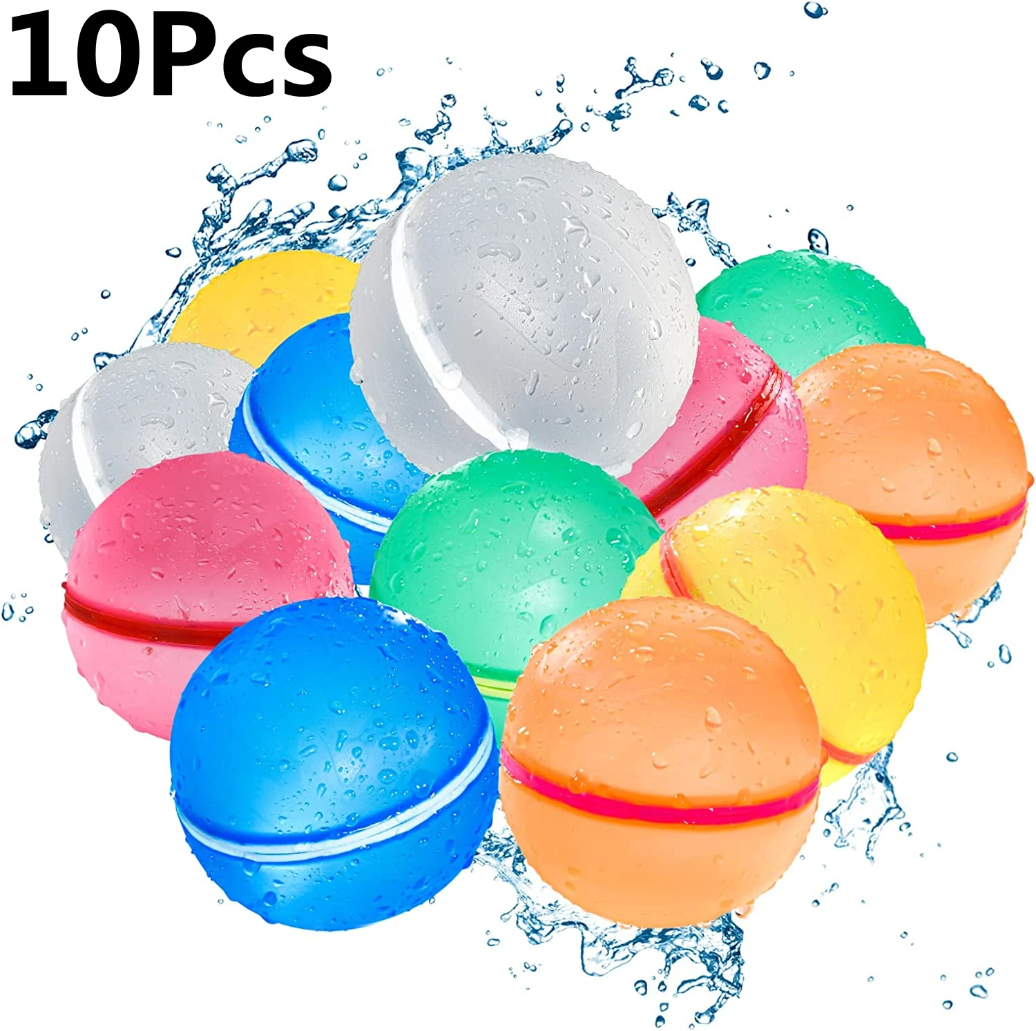 10 шт. магнитные многоразовые водяные шары, летняя Водяная бомба, брызговые шарики, уличная пляжная игрушка для игр в бассейне, детские водные игры