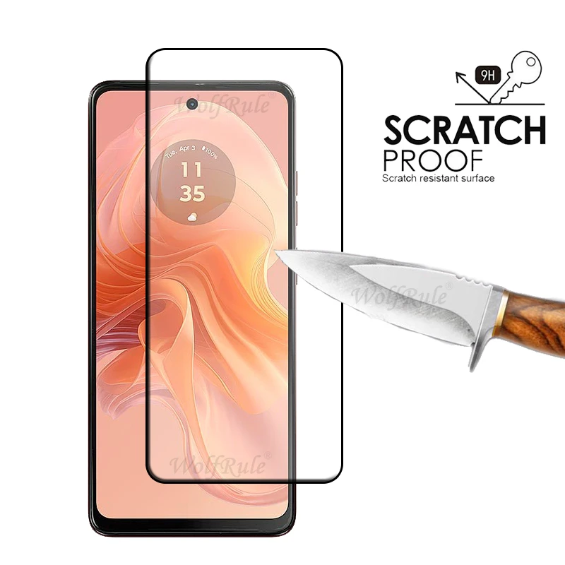 6 в 1 для Motorola Moto G04S стекло закаленное полное клеевое покрытие 9H защита экрана G 04S