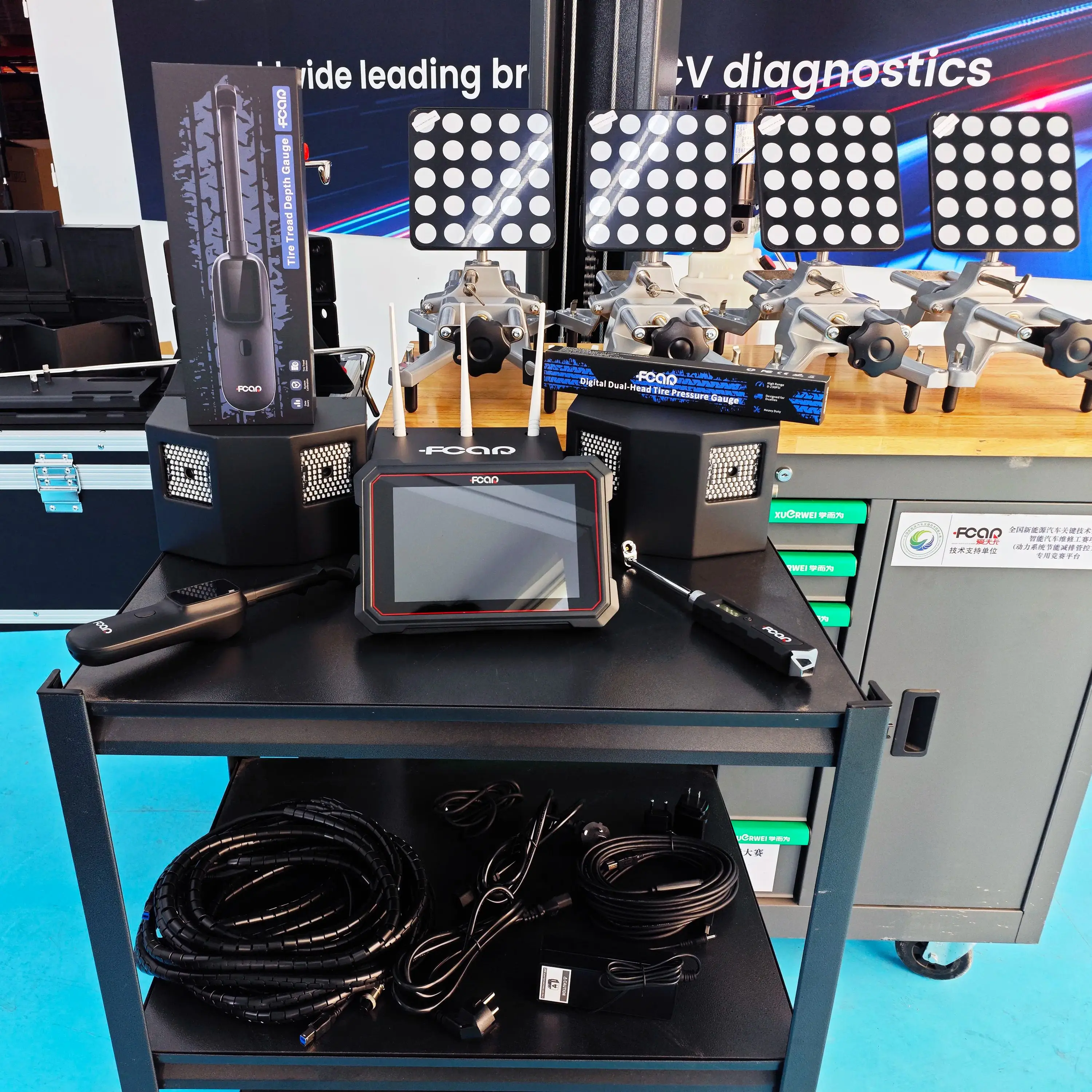 

FCAR FD-505M 4-колесный инструмент для выравнивания развала, корректор 5D выравниватель для ремонта шасси автомобиля, 2-полосный станок для выравнивания колес подъемника автомобиля