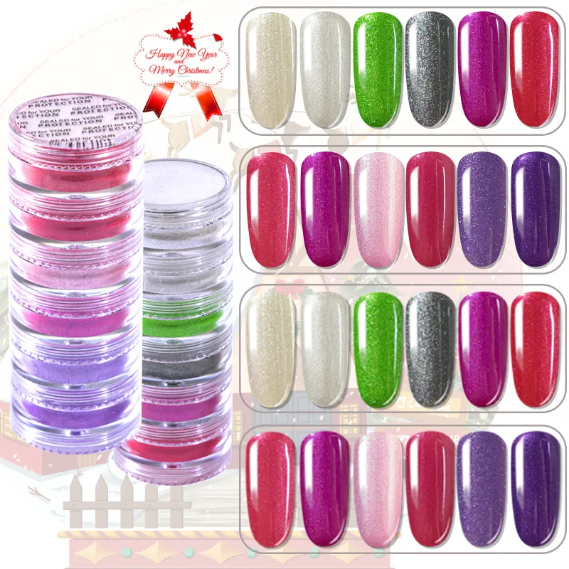 

6 Colors/Set Pearlescent Powder Resin Pigment Mica Mineral Powder Dye DIY Nail Powder Jewelry Making Nail Art Decoration