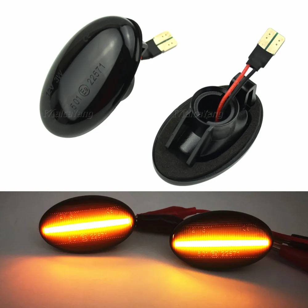 

2Pcs Dynamic LED Turn Signal Lights Side Marker Car Accessories For Smart 450 452 & Mercedes-Benz W168 W639 W447 Citan 415