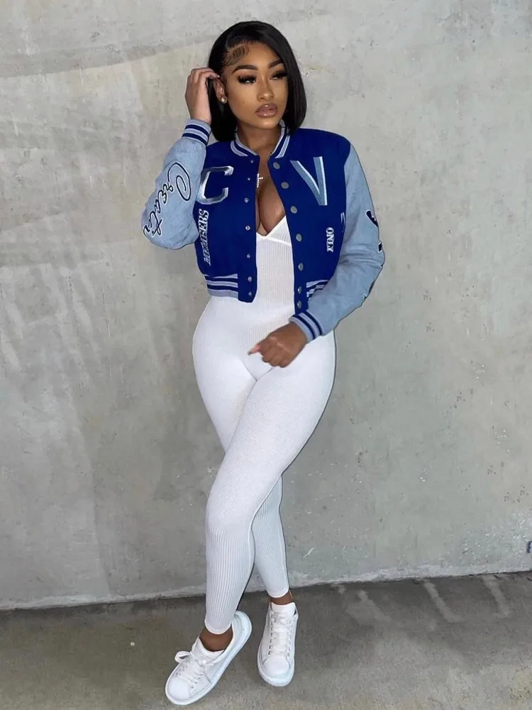 

Женская Повседневная куртка-бомбер ZJFZML с длинным рукавом и воротником-стойкой