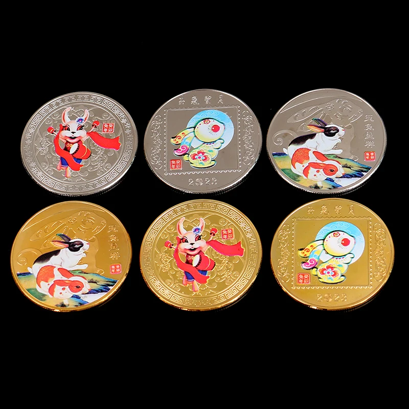 

Коллекционные монеты в виде китайского кролика 2023 год зодиака памятные поделки коллекционные монеты новогодний декоративный подарок