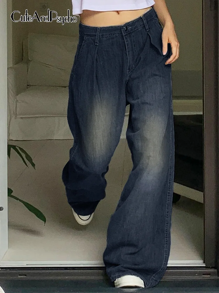 

Cuteandpsycho Fashion Streetwear Baggy Jeans Women High Waisted Tie Dye Vintage Denim Pants Aesthetic 90s Loose Casual Trousers