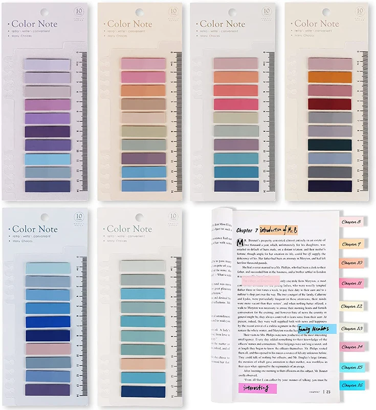 

200pcs Tabs Bookmark Sticky Notes Kawaii Candy Color Stick Markers NoteBook Page Index Strip DIY Stationery Supplies