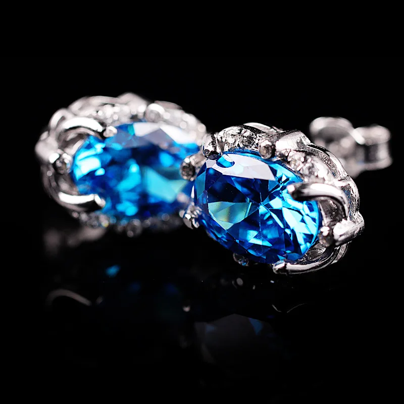 Модные серьги NY модные с морским голубым кристаллом украшения модный бренд