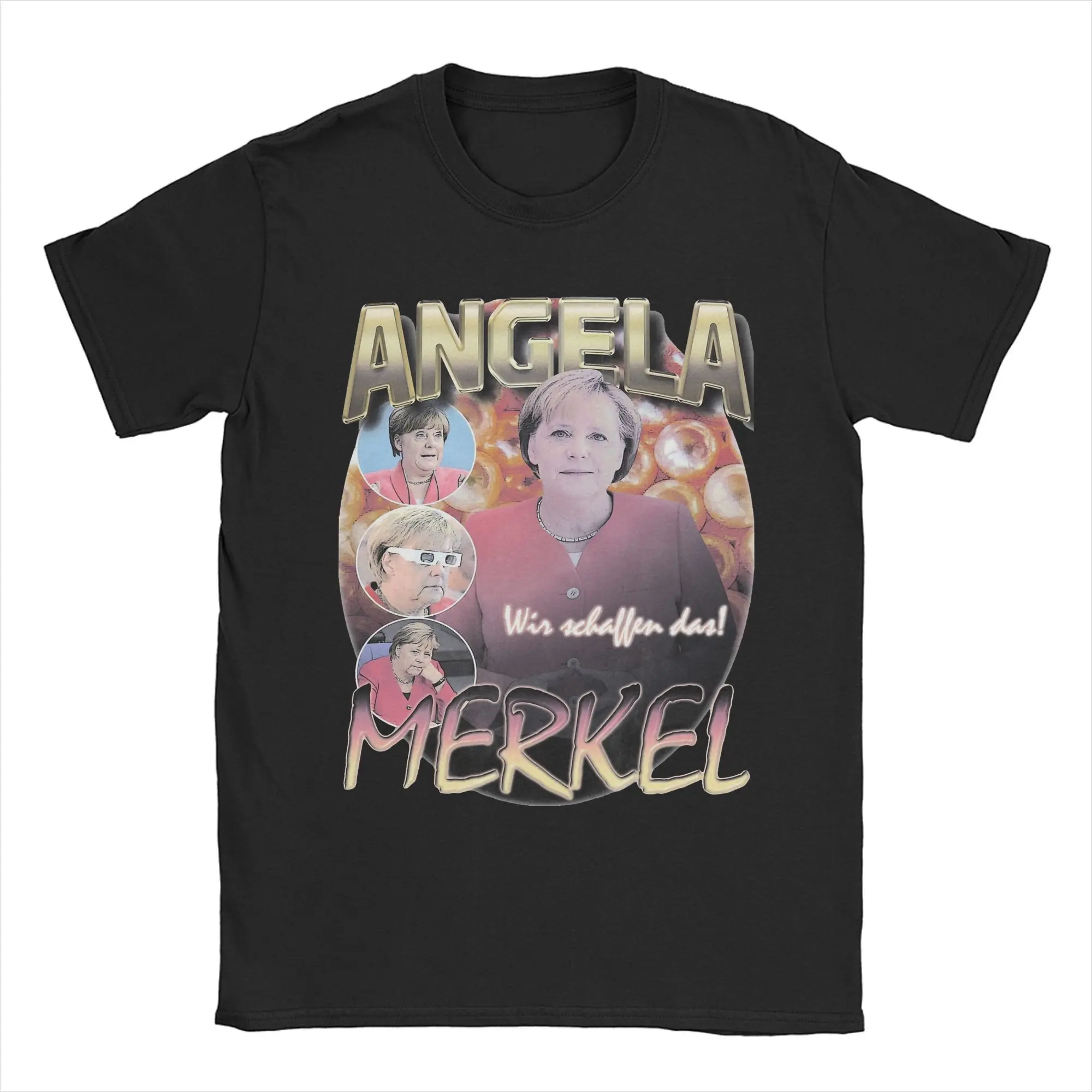 Мужские футболки Angela Merkel Rap Bootleg забавные хлопковые с короткими рукавами одежда