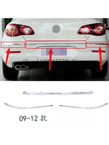 Молдинги на боковые двери автомобиля для VW Volkswagen CC 2009-2018 ABS, отделка заднего бампера, хромированная отделка, защитная полоса, автомобильные аксессуары
