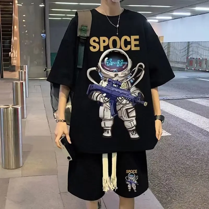 2023 Luxury Brand T Shirts Shorts Set Men Sport High Quality Essentials Outfit Streetwear Sportwear Oversized Cotton TShirt Set