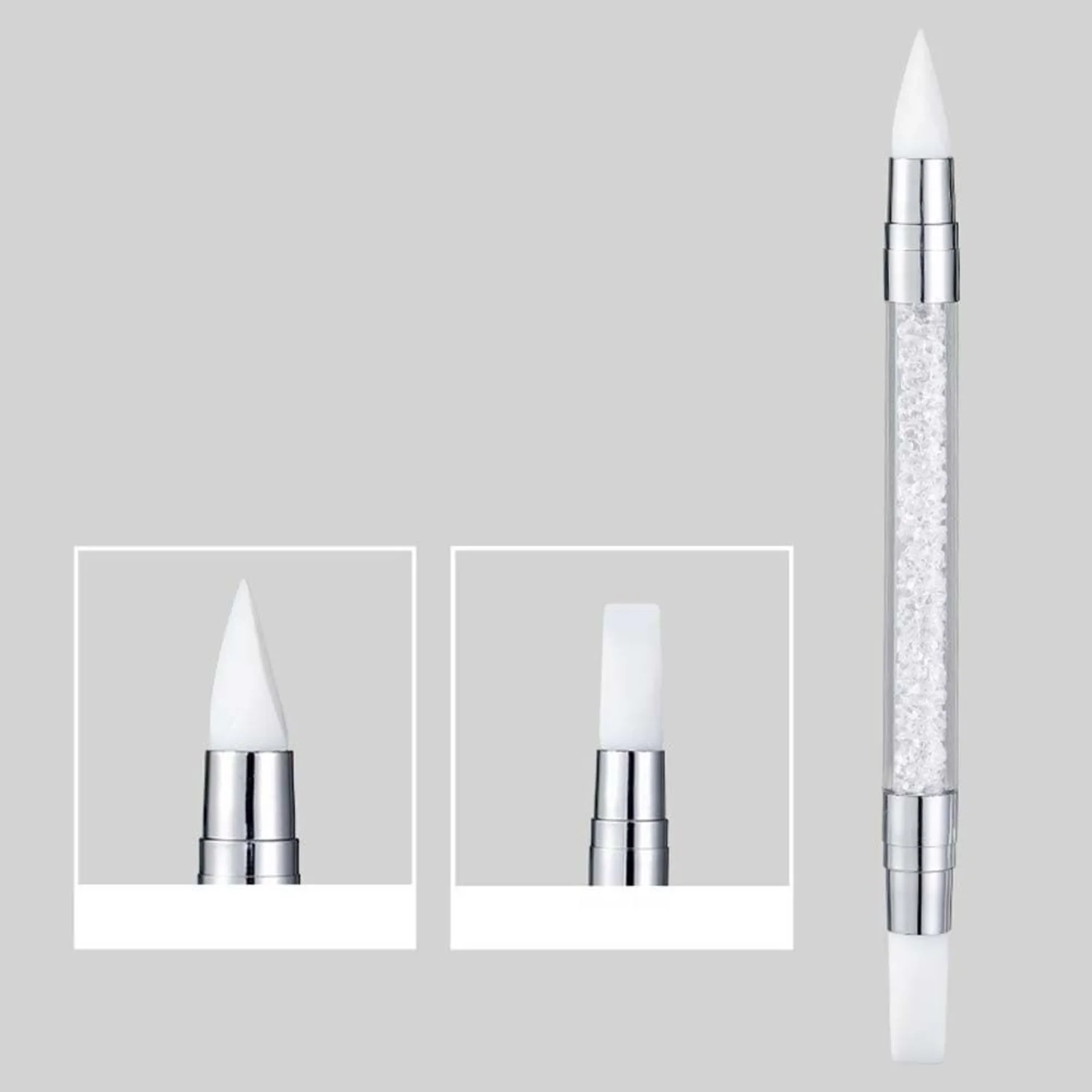Прозрачная силиконовая ручка для резьбы с двойным наконечником инструменты