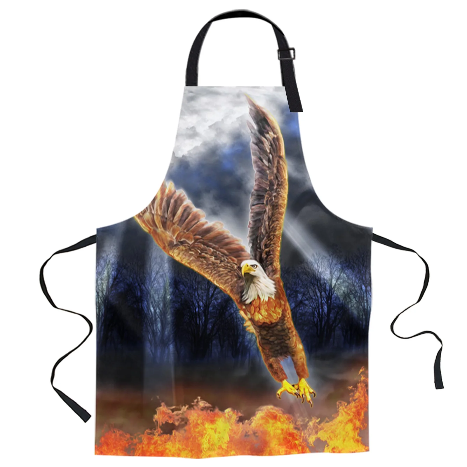 

Eagle Wings Oil Painting Design Adjustable Canvas Kitchen Coffee Apron Ladies Couple Cooking Dining