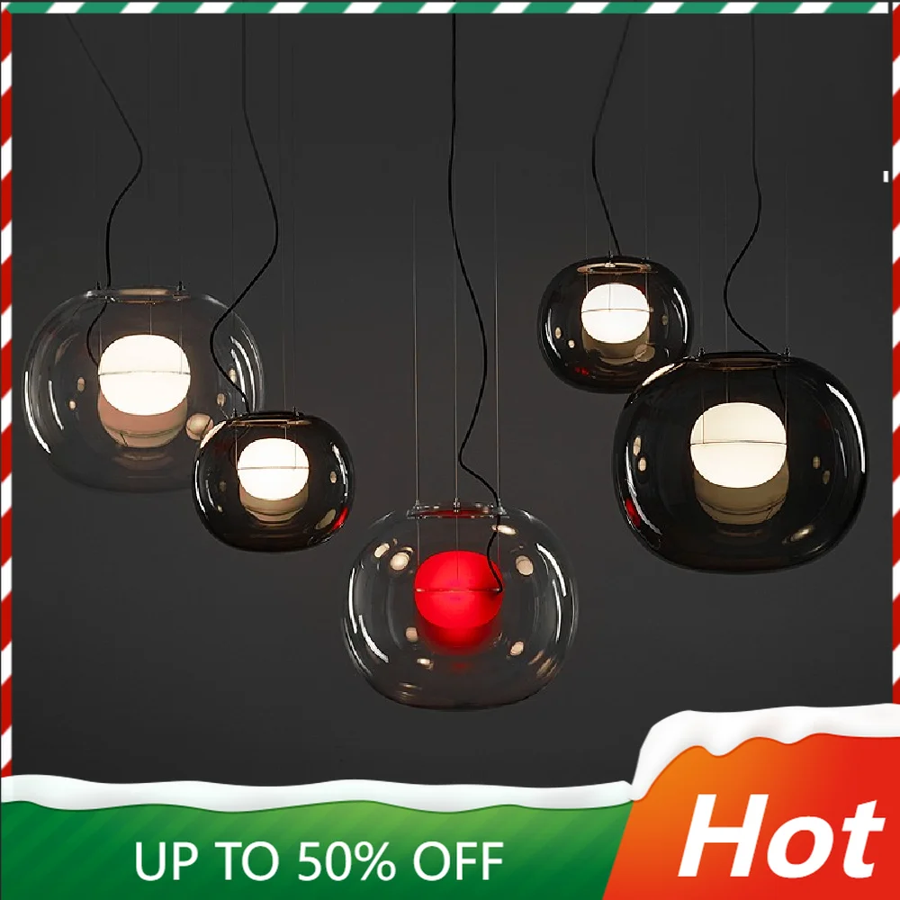 

Modern Nordic Simple LED Pendant Light Kitchen Island Glass Hanging Lamp Dining Room Lighting Bar Restuarnt Coffee Shop Fixtures