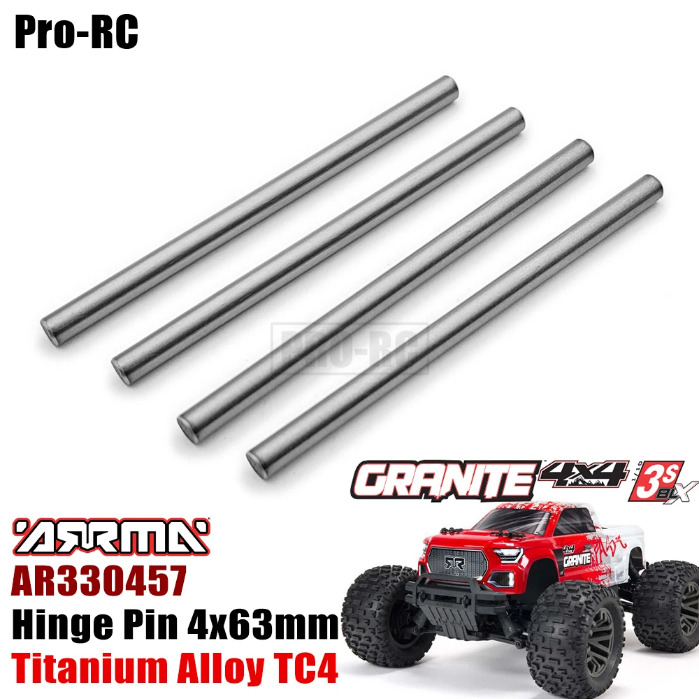4 шт. 4x63 мм шарнирный штифт AR330457 Титан TC4 для Arrma 1/10 гранит 4X4 V3 3S BLX 4WD бесщеточный