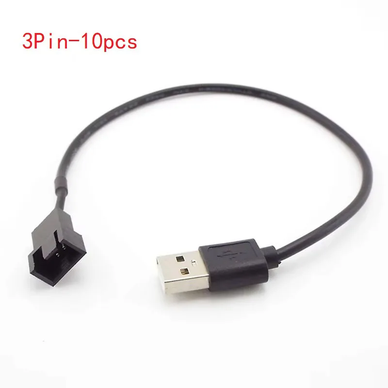 

1/5/10 шт. 5 В 30 см ПК -адаптер для кабеля питания вентилятора Универсальный USB-адаптер для 3-контактных или 4-контактных компьютерных вентиляторов F2