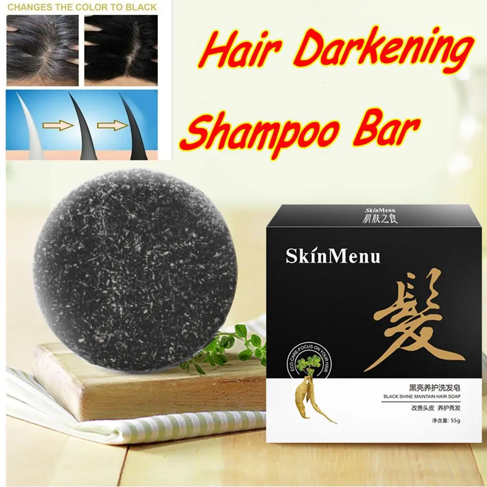 

Hair Darkening Shampoo Bar - He Shouwu Natural Organic Conditioner and Repair 55g