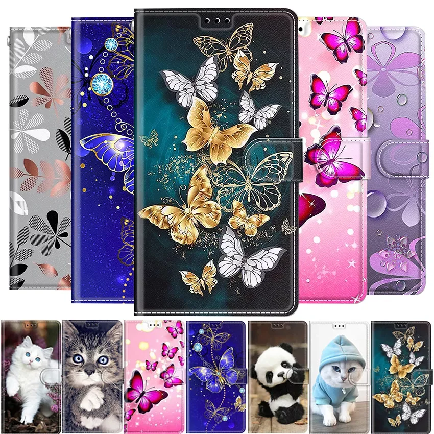 

Flip Leather Wallet Phone Case For Samsung Galaxy S22 S21 Plus Ultra M52 M32 5G A13 A52S A22 A33 A21S A41 Butterfly Book Cover