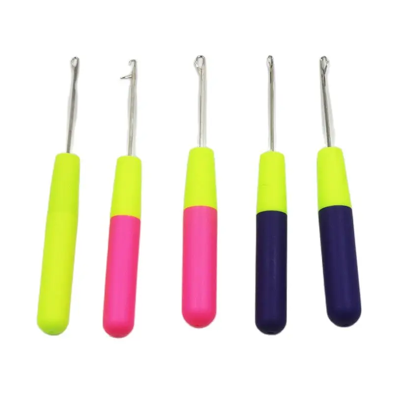 

Colorful Plastic Handle Latch Crochet Hook Crochet Needles Weaving Threader For Braiding Hair Extensions Wigs