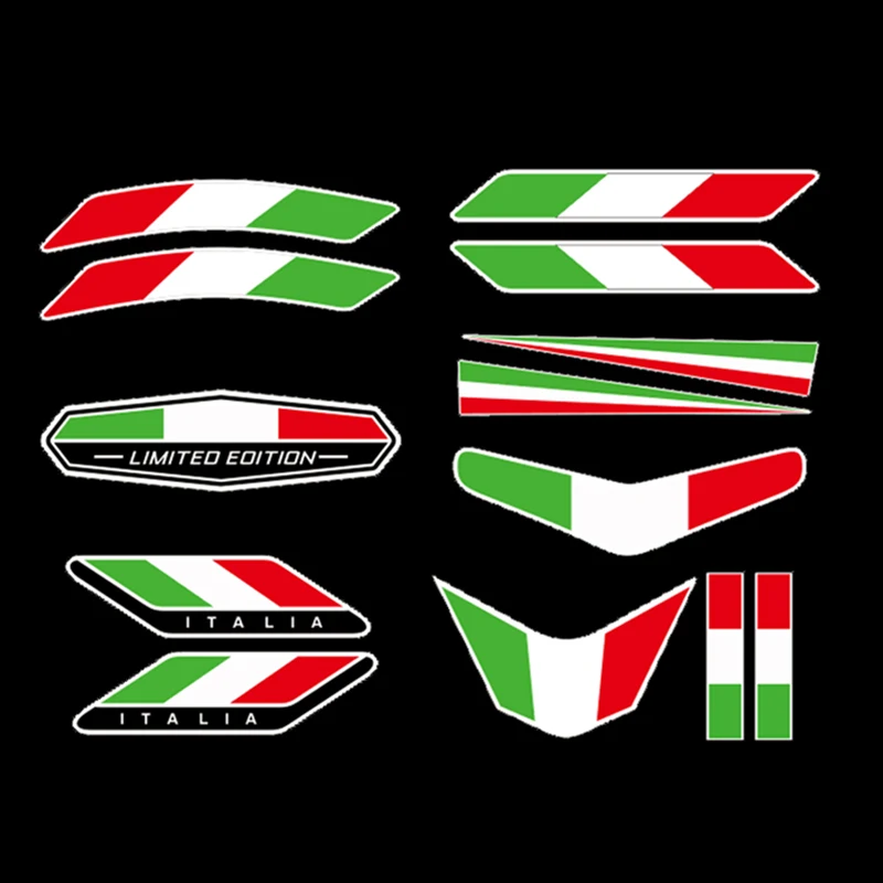

13pcs THIN Italy Flag Sticker Logo Emblem Badge Decoration for Italian Car motorcycle Bike Auto Helmet Truck Body