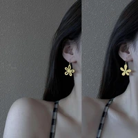s925 silver needle asymmetric flower earrings earrings for women korean fashion korean earrings chinese fashion new earrings