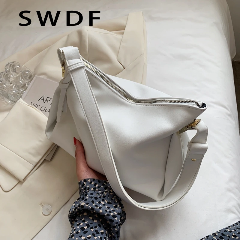 

Сумка женская с мягкой поверхностью, вместительный саквояж, модный простой мессенджер на плечо для подмышек, лето 2022