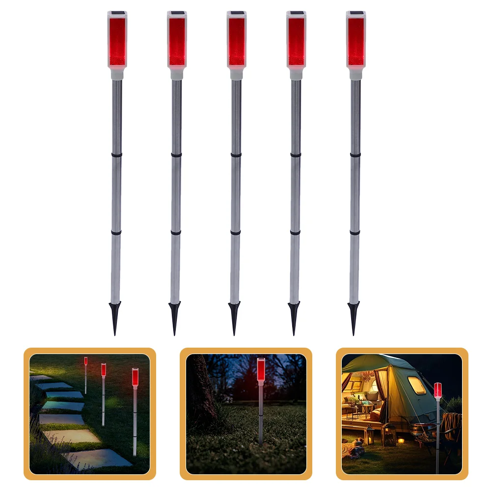 

5 Pcs Traffic Light Roadside Warning LED at Night Torch Lights Solar Powered Lamp Strobe Plastic