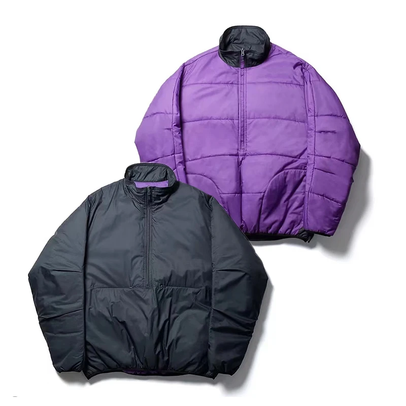 Pler39s Japan Vintage Parkas Outdoor Function Loose Casual Half Zipper Double-sided Coat Three-colour Men's Cotton Jacket