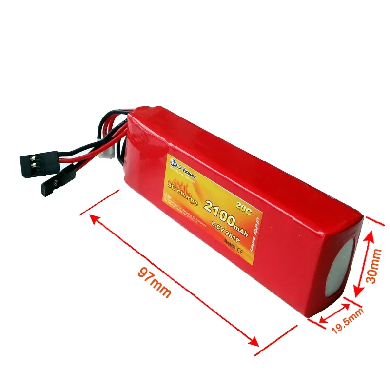 Батарея Flytown 2100mAh 6.6V 20C LiFePO4 RX для Futaba JR