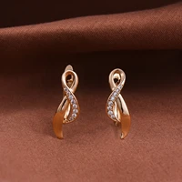 dckazz trend earrings elegant luxury cutout 525 gold color crystal earrings for woman wedding banquet jewelry gift