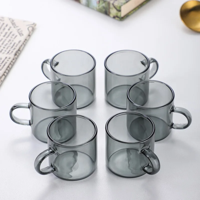 

6 шт., чайная чашка с ремнем из боросиликатного стекла, 110 мл