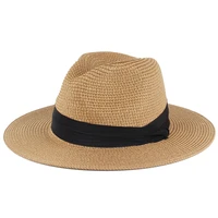 unisex solid color fashion panama straw beach outing hats broadside womens sun visor for summer suitable for man woman elegant