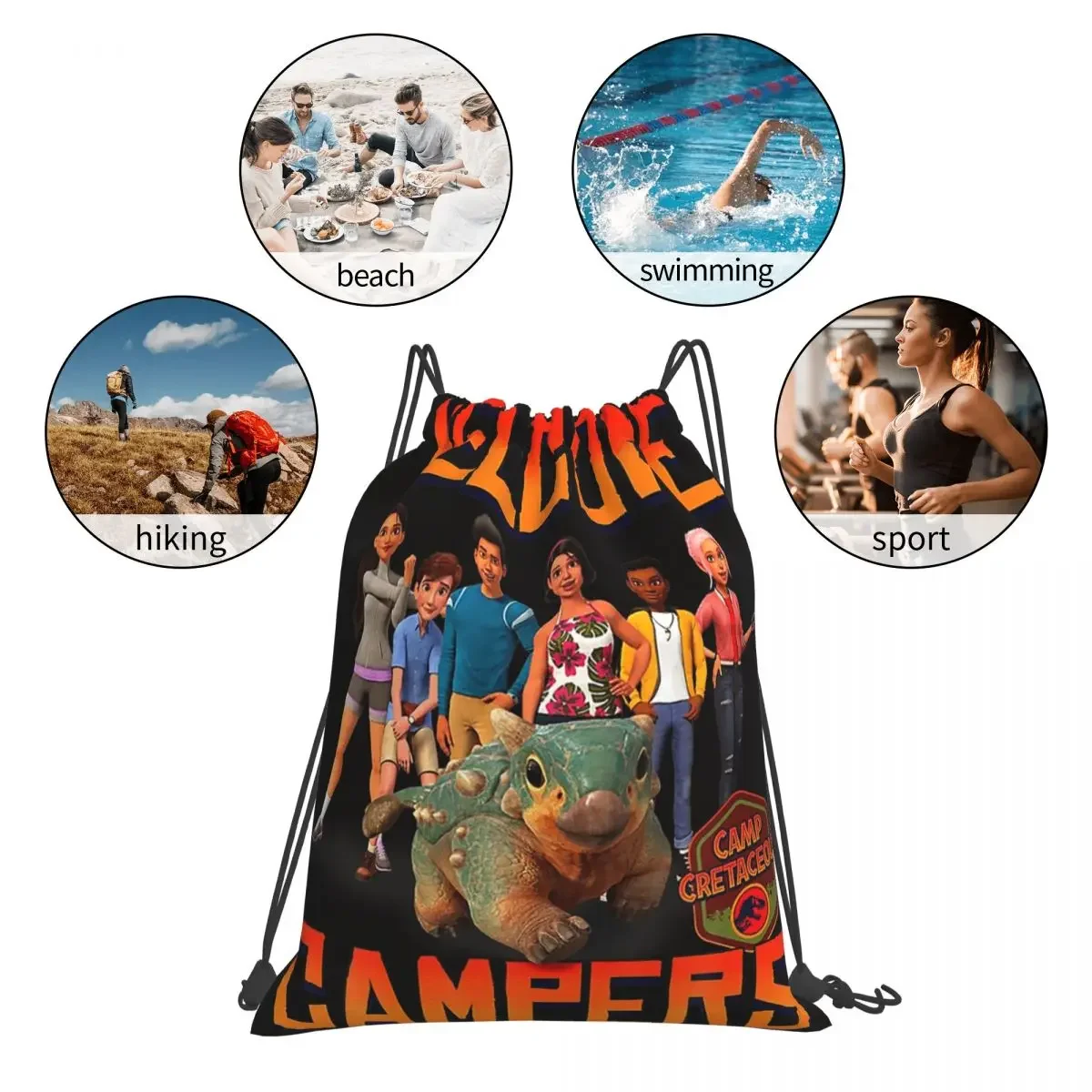 Лагерь мира Юрского периода Cretaceous Добро пожаловать Кемперы Групповые рюкзаки