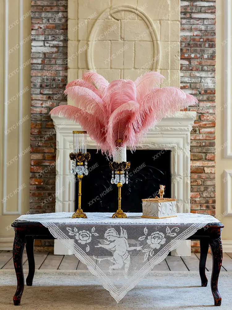

Ostrich Feather Feather Ornaments Creative Wedding Road Lead Shooting Props Retro Pink