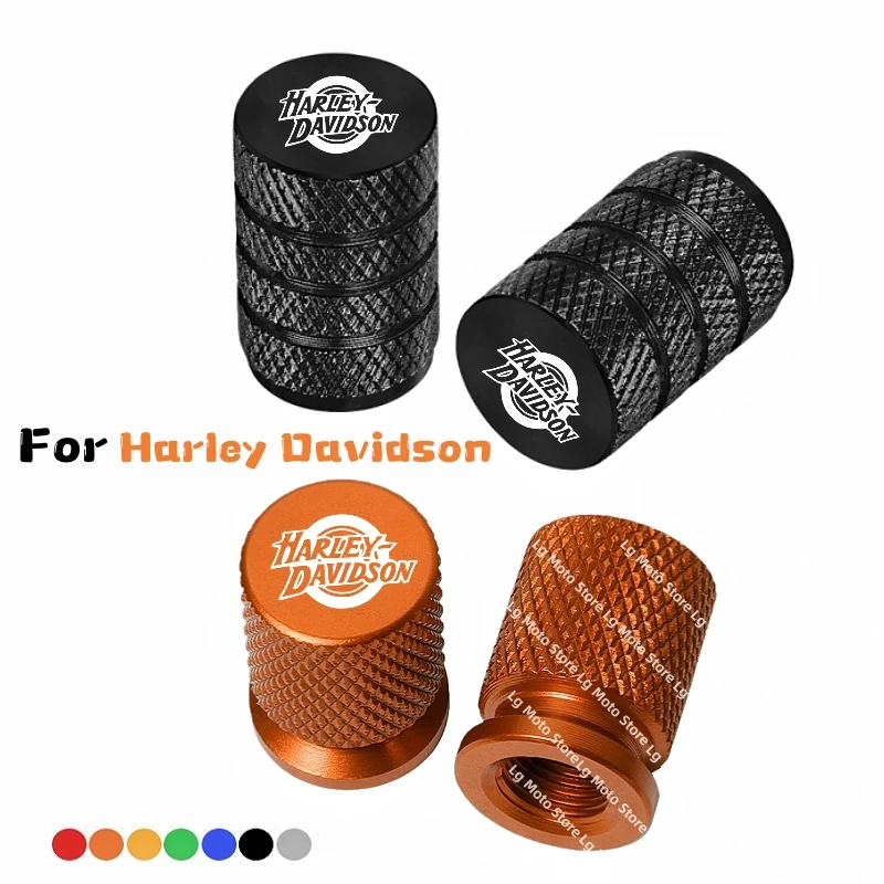 Фото Алюминиевые колпачки для клапанов с ЧПУ для мотоциклов Harley Davidson, чехлы для колесных шин, аксессуары для мотоциклов, 8 цветов H3 №1