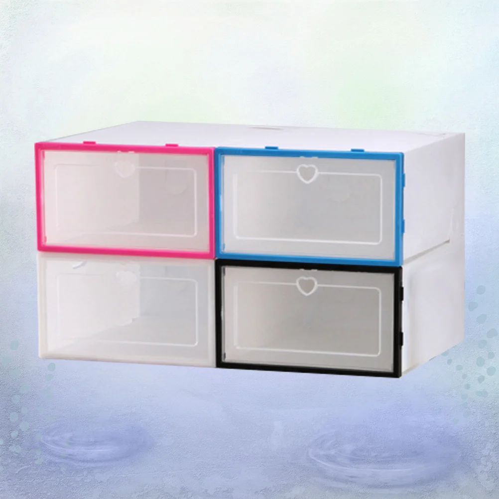 

Shoe Boxes Clear Storage Shoes Box Organizer Stackable Lids Holder Sneaker Rack Transparent Container Bins Case Storage box