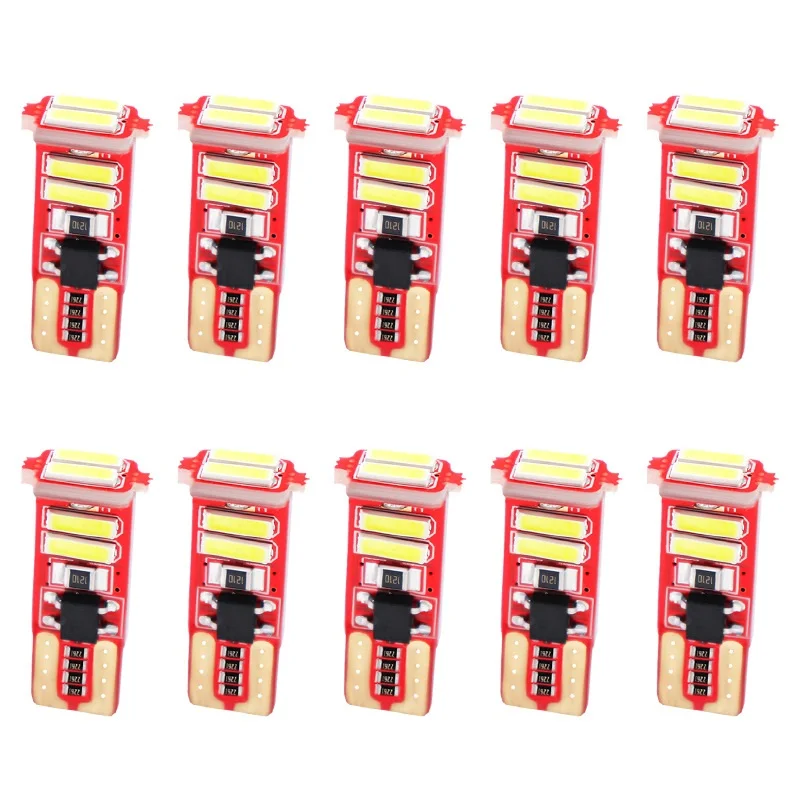

100pcs LED Car Bulbs T10 W5W 7020 6SMD License Plate Lights Auto License Light Bulb Signal Lamps White Reading Lights 12v