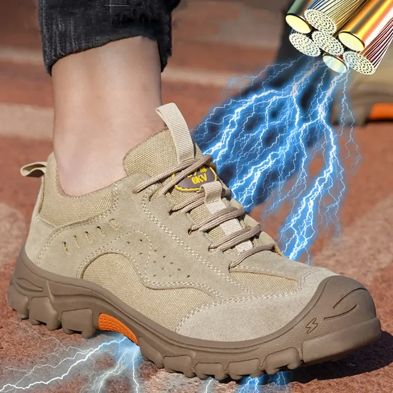 

Toe Safety Work Boots Welding Safety Boots For Men Anti-smashing Construction Work Shoes Puncture Proof Indestructible Composite