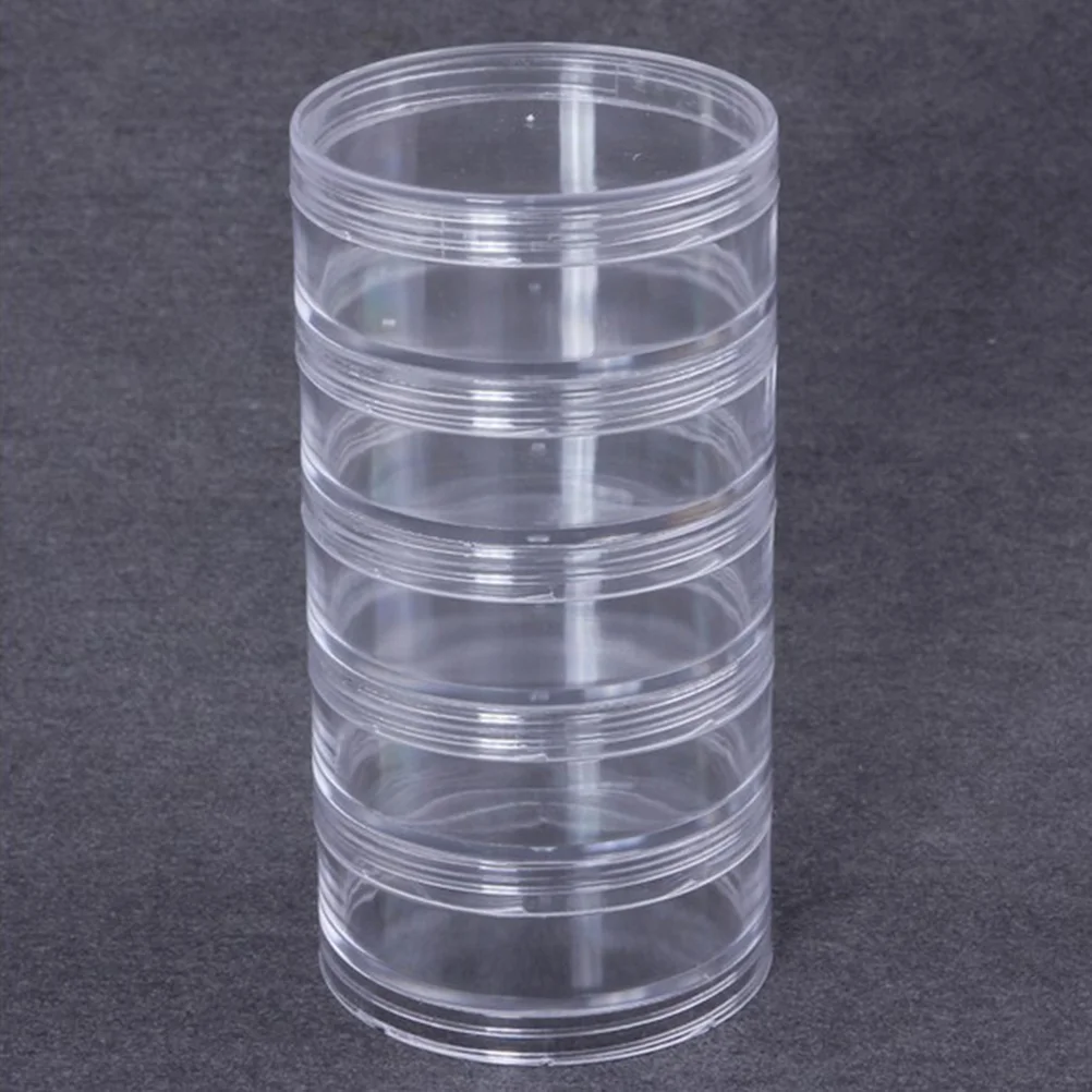 

1pc Powder Organizer Cylinder Container Storage Container Stackable Bead Organizer 5 Layer Storage Box