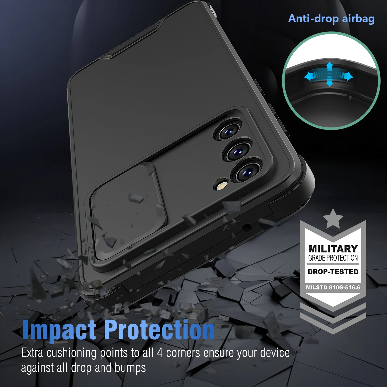 Cover For Galaxy A12 A20S A51 A71 A32 A52 A52S A72 5G Slide Lens Protection Phone Case For Samsung M02S M12 M51 S20 FE