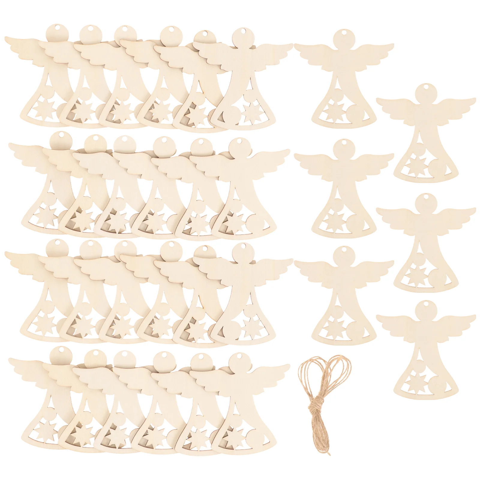 30 шт. детская ручная роспись рождественский ангел патч DIY поделки из дерева