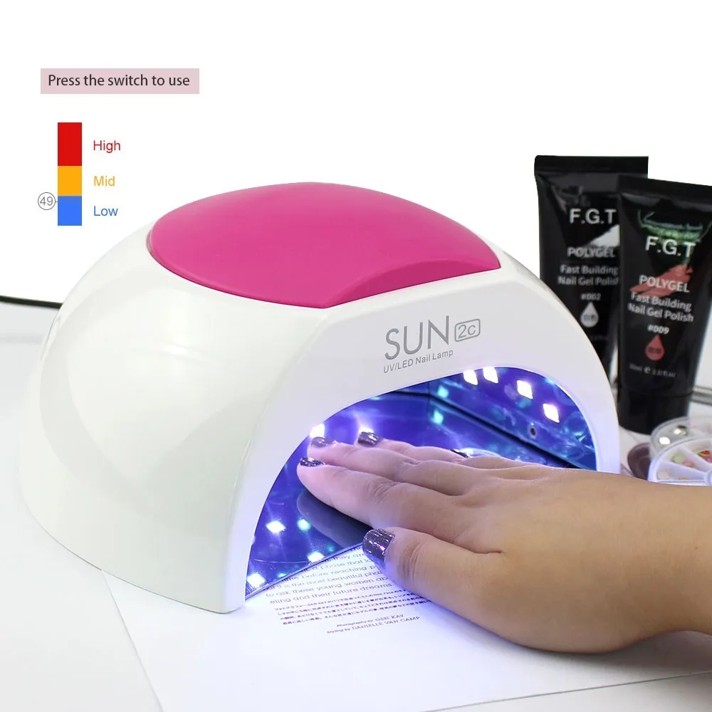 NOQ SUN2C UV LED Lamp For Nails Manicure 33 Beads Nail Uf Lamps Nail Dryer 48w Focus For Gel Polish Machine Equipment