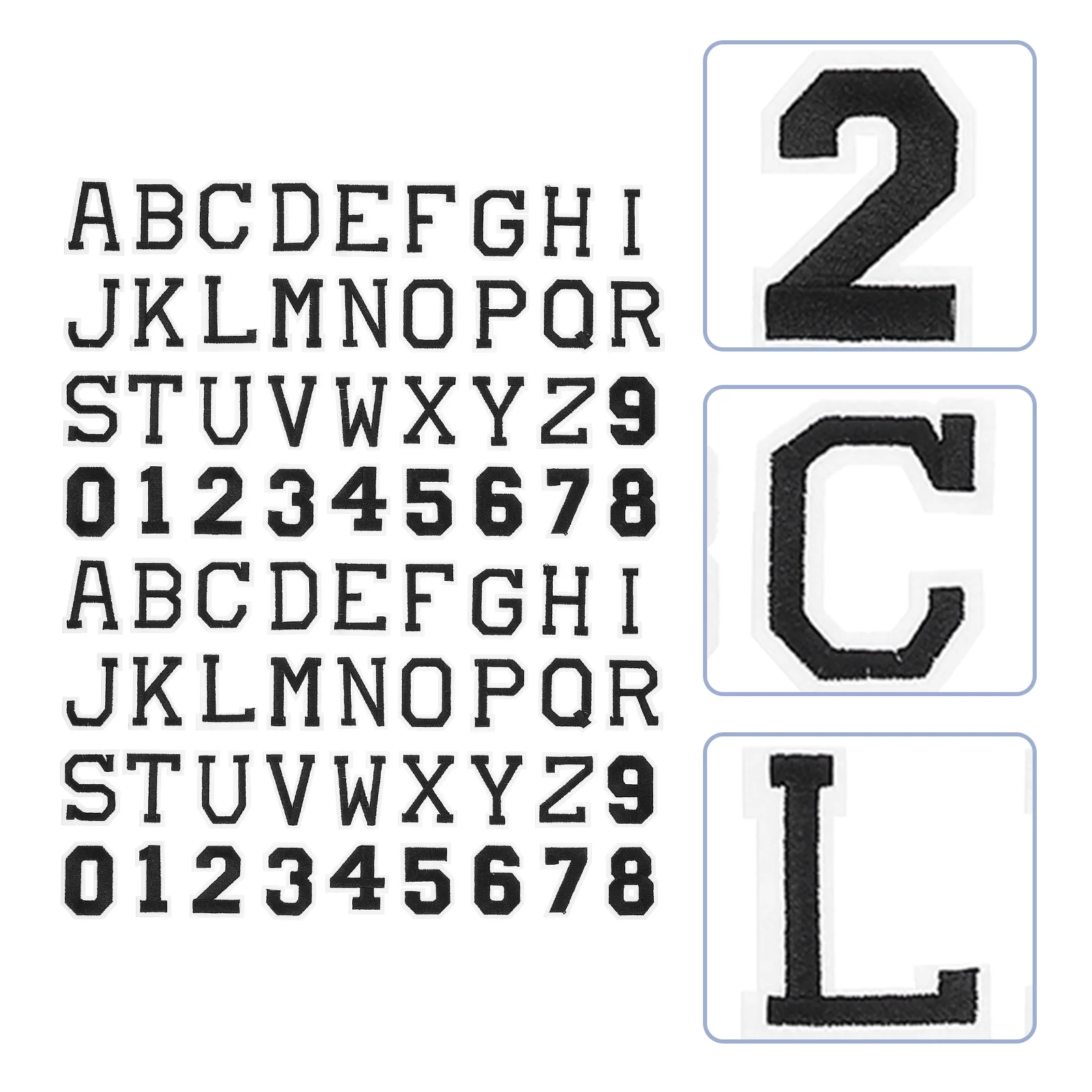 

72Pcs Creative Garment Patches Decorative Iron On Patches Iron On Letters Alphabet Pattern Patches for Crafts Clothing DIY