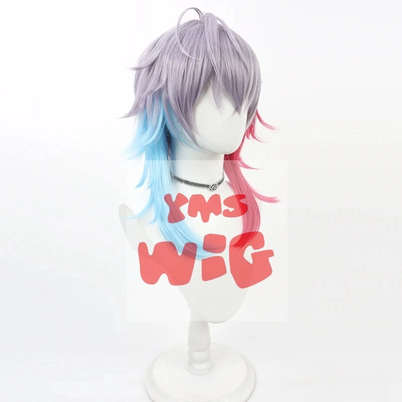 Парик для косплея YouTuber Vtuber Gavis Bettel светло-фиолетовый красный синий смешанные