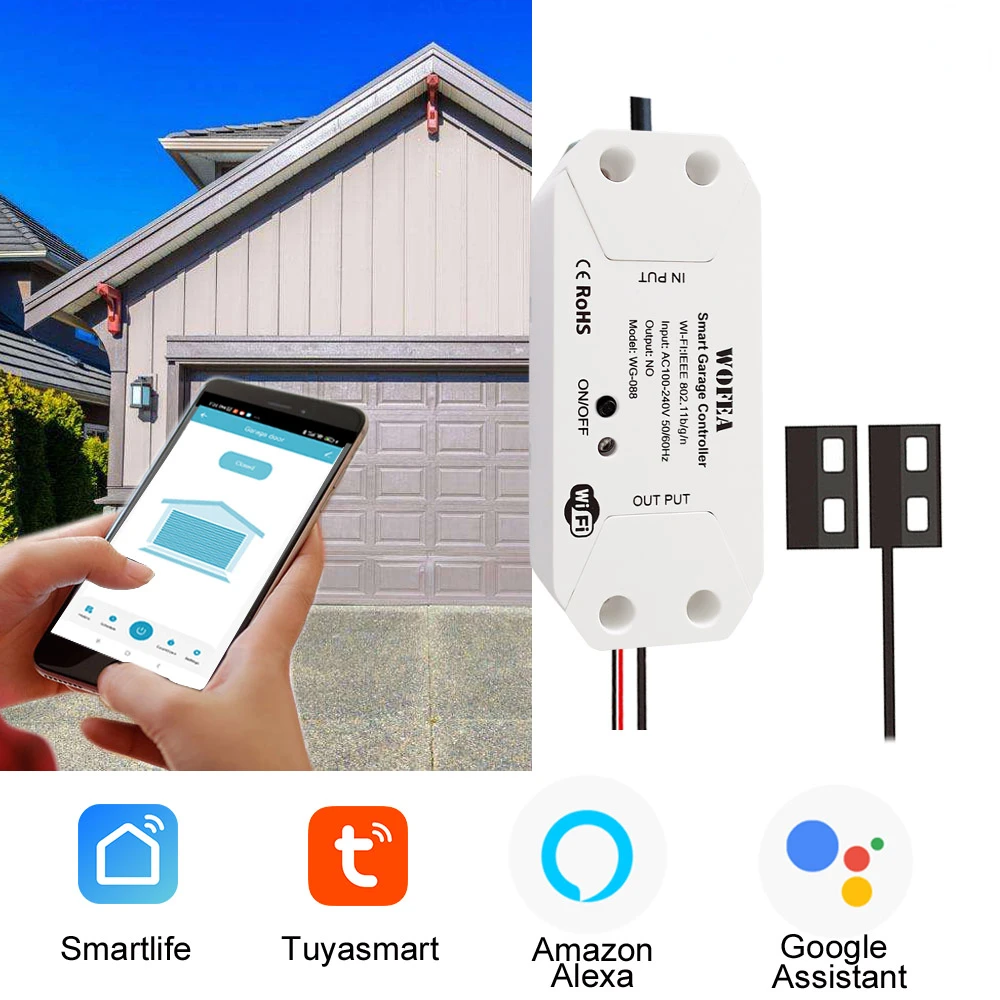 

Смарт-контроллер Tuya для открывания Гаражных дверей, Wi-Fi, 2,4 ГГц