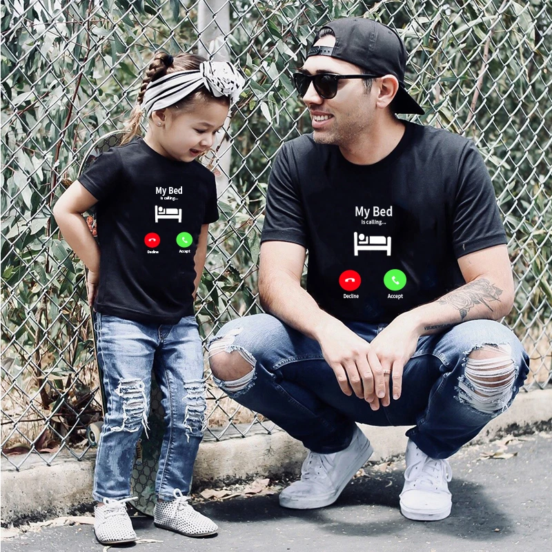 

Mommy and Me Baby Girl Boy Clothing Family Matching Clothes 2021 Funny Dad Mom Daughter Son Short Sleeve T-shirt for Daddy