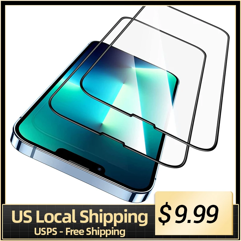 

[2-Pack] Screen Protector for iPhone 11/12/13 Pro Max Mini,Shock-Absorbing Silicone Edge, Ultra-Tough Screen Protector