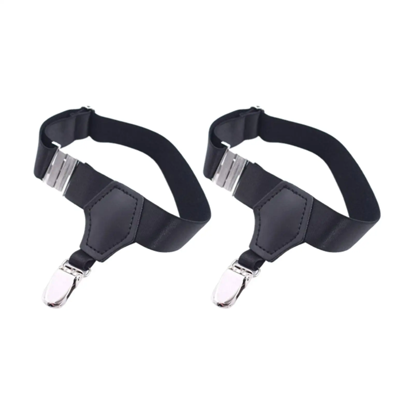 

Pair Mens Sock Garters Belt Adjustable Sturdy Black Elastic with Metal Clip Sock Stay Accessory Hold up Unisex Women Men Mens