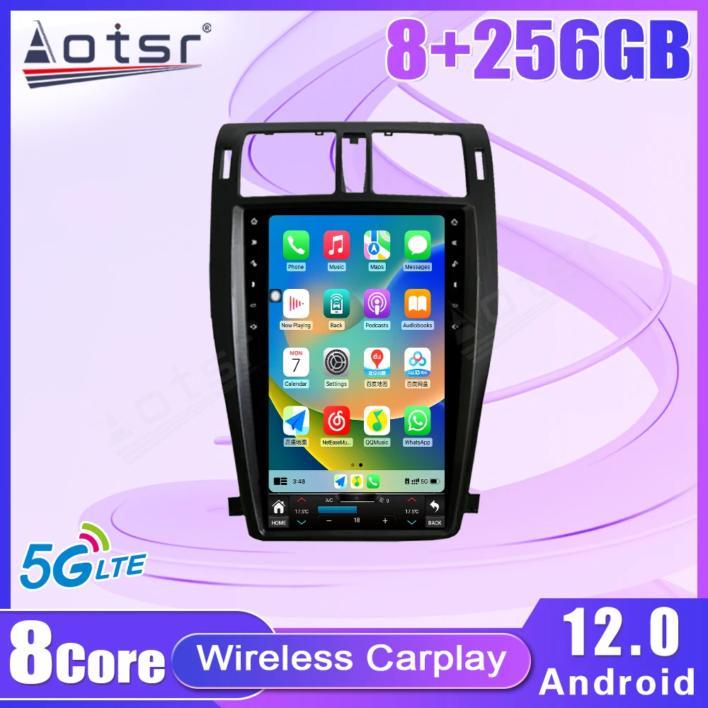 Auto Audio Multimedia Player Stereo For Toyota Crown 2013 Qualcom Tesla Gps Navi Head Unit