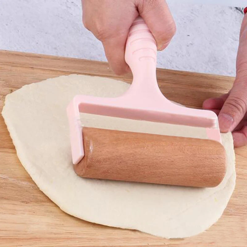 

Скалка Для Пиццы, деревянная легко моющаяся ручная нажимная скалка для печенья, портативный антипригарный кухонный инструмент для выпечки, ролик для теста, многофункциональный кондитерский