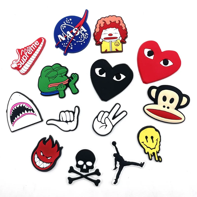 9-20Pc/Set Shoe Charms For Diversified Patterns Cute Shoe Charms Leaf Pvc Accessories Fit Clogs Sandals Decorate Adult Gifts