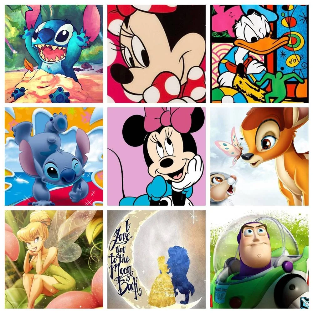 

Disney 5D DIY Diamond Painting Mickey Mouse and Bear Cross Stitch Set Hand Inlaid Gifts Children's Room Home Wall Decoration